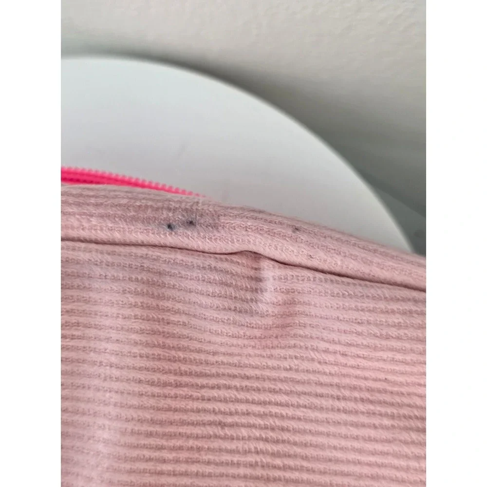 Innbeauty Project Pink Corduroy Makeup Bag Travel Cosmetic Pouch Neon Lining